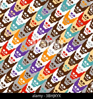 Houndstooth Skull pattern seamless. Goose foot Skull background Stock Vector