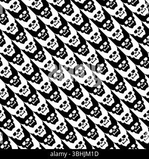 Houndstooth Skull pattern seamless. Goose foot Skull background Stock Vector