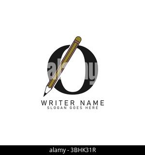 Letter O Pencil Logo Design. Alphabet O Lead Pencil Icon Stock Vector
