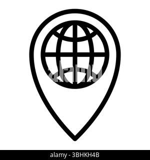 Globe planet with pin icon Stock Vector