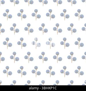Seamless pattern with colored trees on white background. Vector illustration. Stock Vector