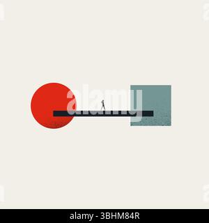 Business transformation vector concept. Symbol of change, challenge, opportunity, growth. Minimal design eps10 illustration. Stock Vector