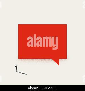Business announcement vector concept. Symbol of speech bubble, communication, information. Minimal design eps10 illustration. Stock Vector