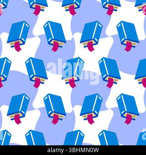 Funny Book Tongue Pattern Design Stock Vector