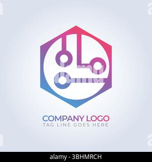Geometric shape company logo template design Stock Vector