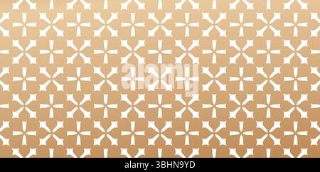 Seamless geometric ornament based on traditional islamic art golden colors isolated white backgrounds Great design for fabric, textile, cover, wrap Stock Vector