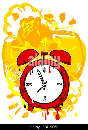 Alarm Clock graffiti. Abstract modern street art decoration performed ...