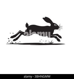 Rabbit or hare silhouette vectors with deference pose Stock Vector