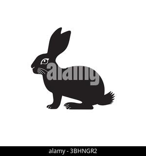 Rabbit or hare silhouette vectors with deference pose Stock Vector
