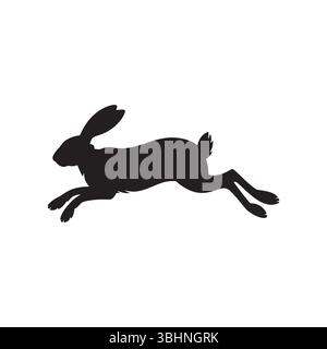 Rabbit or hare silhouette vectors with deference pose Stock Vector
