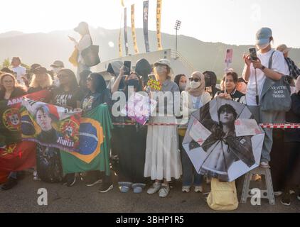 Fans of BTS, June 11, 2025 : Fans of BTS at an event celebrating ...