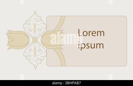Minimalist Islamic Text Box with Eslimi Motifs – Vector Frame Stock Vector