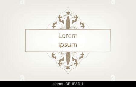 Minimalist Islamic Text Box with Eslimi Motifs – Vector Frame Stock Vector
