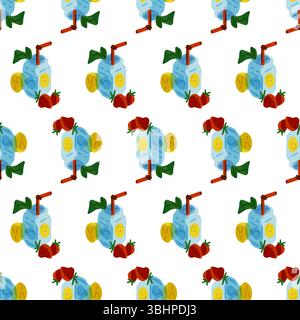 Seamless Summer Drink Pattern Stock Vector
