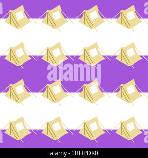Seamless Camping Tent Pattern Stock Vector