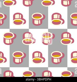 Seamless Mug Drink Pattern Stock Vector