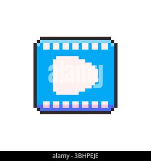Pixel art Play Button game asset design Stock Vector