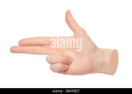 Hand shows virtual touching, isolated on a transparent background ...
