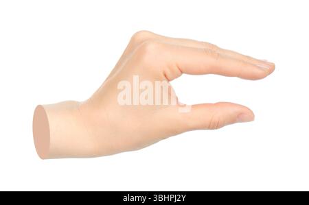 Hand shows virtual holding something isolated on a transparent ...