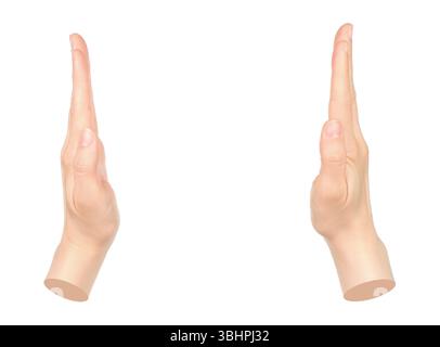 Hands shows virtual holding something isolated on a transparent ...