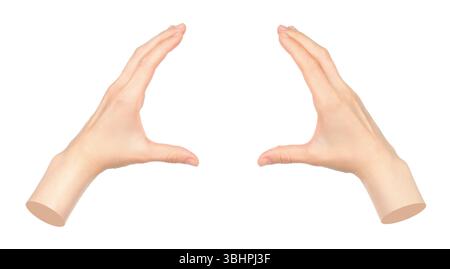 Hand shows virtual holding something isolated on a transparent ...