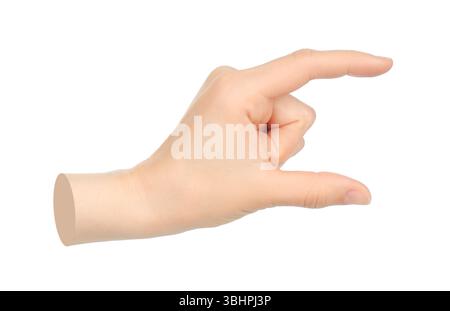 Hand shows virtual holding something isolated on a transparent ...