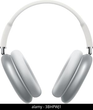 Headphones, isolated on a transparent background, realistic design, vector illustration Stock Vector