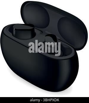 Earphones, isolated on a transparent background, realistic design, vector illustration Stock Vector