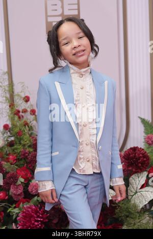 Heiress Harris attends the 2025 BET Awards at Peacock Theater on June ...