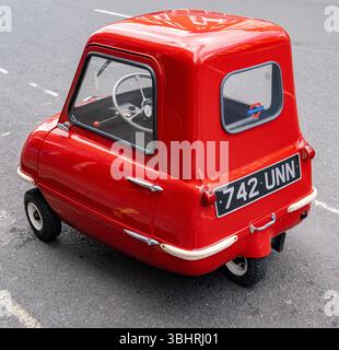 The Peel P50, a three-wheeled microcar, the smallest car in the world. Stock Photo