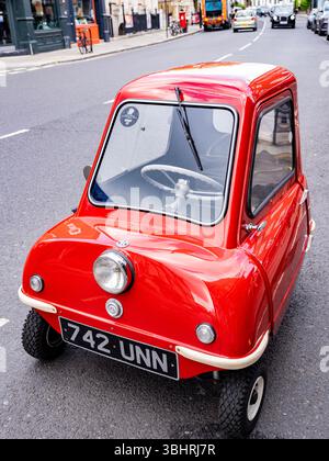 The Peel P50, a three-wheeled microcar, the smallest car in the world. Stock Photo
