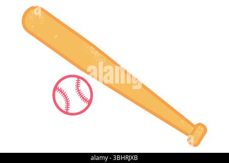 Vector sport icon for baseball with bat and ball. Vintage vector emblem for baseball. Stock Vector