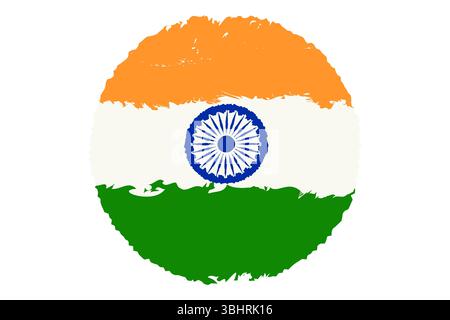 Vector flag of India in vintage style. Indian flag in grunge style for ...