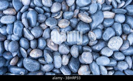 Smooth black and gray stones Stock Photo