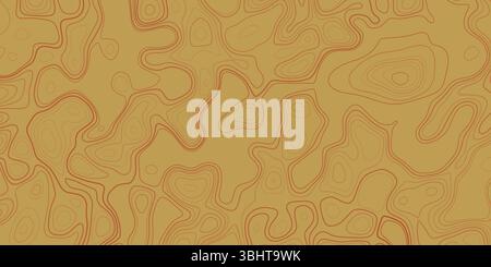 Topographic map design in warm tones showcasing abstract landform patterns Stock Vector