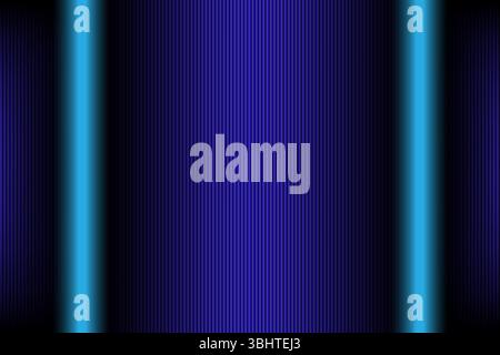 Double vertical laser line neon blue lighting on black color background, light lines of movement and speed in neon, vector illustration Stock Vector