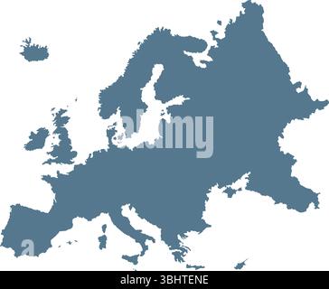 High quality map Europe with borders of the regions. Stock Vector