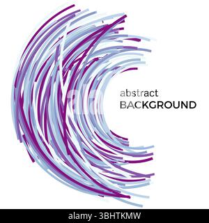 Abstract background with colorful curved lines in a chaotic order. Colored lines with place for your text  on a white background. Stock Vector