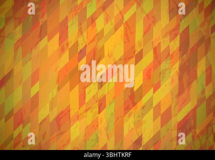 Abstract textured background with orange colorful rectangles. Beautiful futuristic dynamic geometric pattern design. Vector illustration Stock Vector