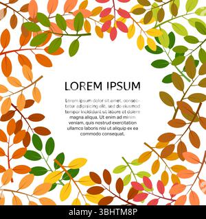 Background with autumn leaves with a place in the center for your text. Vector illustration. Stock Vector