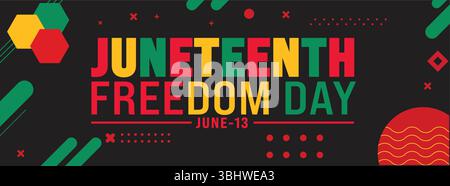 Juneteenth Freedom Day Banner - Vibrant Pan-African Celebration Design Stock Vector
