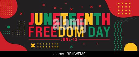 Juneteenth Freedom Day Banner - Bold Pan-African Text Design Stock Vector