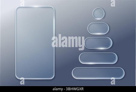 Vector transparent glass design elements. Stock Vector