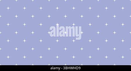 Seamless pattern with scattered white stars on blue background in flat cartoon style. Fun and minimal design perfect for kids themes, festive prints, Stock Vector