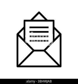 Envelope Mail Icon message symbol isolated on white background Stock Vector