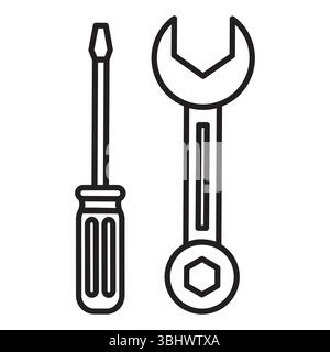 Repair line icon vector tools icon symbol isolated Stock Vector