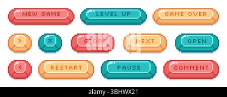 Pause. Vector pixel text message. Pixel art font Stock Vector Image ...