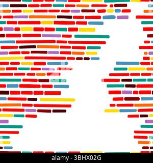 Seamless background of colored stripes. hand drawing. Not AI, Vector illustration Stock Vector
