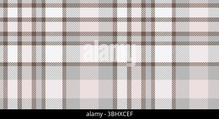 Soft Gray and Pink Plaid Seamless Pattern with Classic Checkered Design for Textiles, Home Decor, and Minimalist Fashion Stock Vector