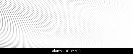 Abstract wave line background. Grey dynamic striped texture. Warped and curved lines wallpaper for tech design template, presentation, brochure, leaflet, booklet. Vector backdrop Stock Vector